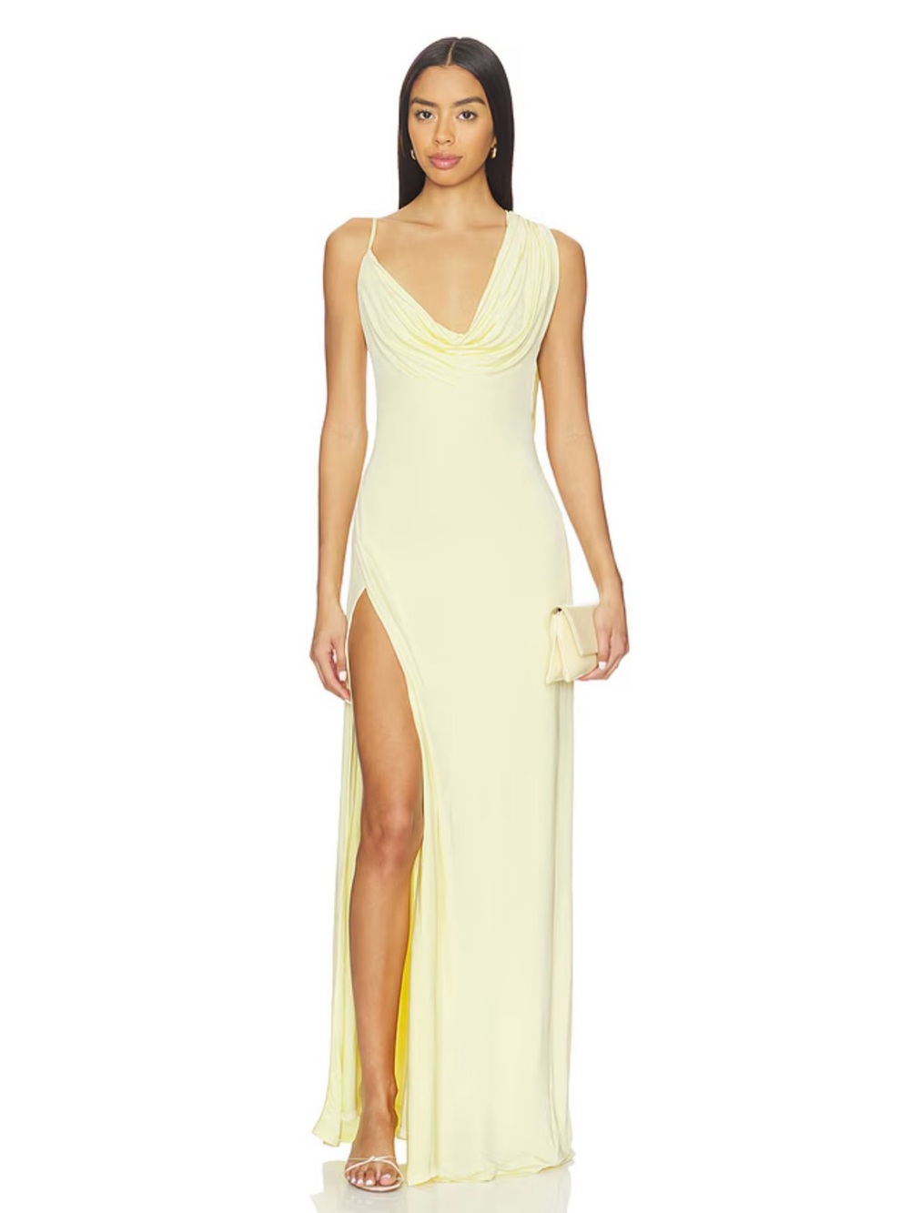NBD Tessa Draped Shoulder Maxi Dress in‎ Yellow